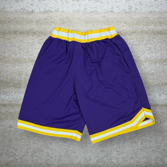 Vintage Y2K Lakers Gym Shorts Mens M Relaxed Fit Purple Yellow Lebron James - Picture 2 of 9